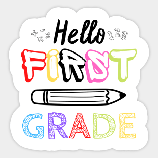 Hello First Grade Back To School Sticker